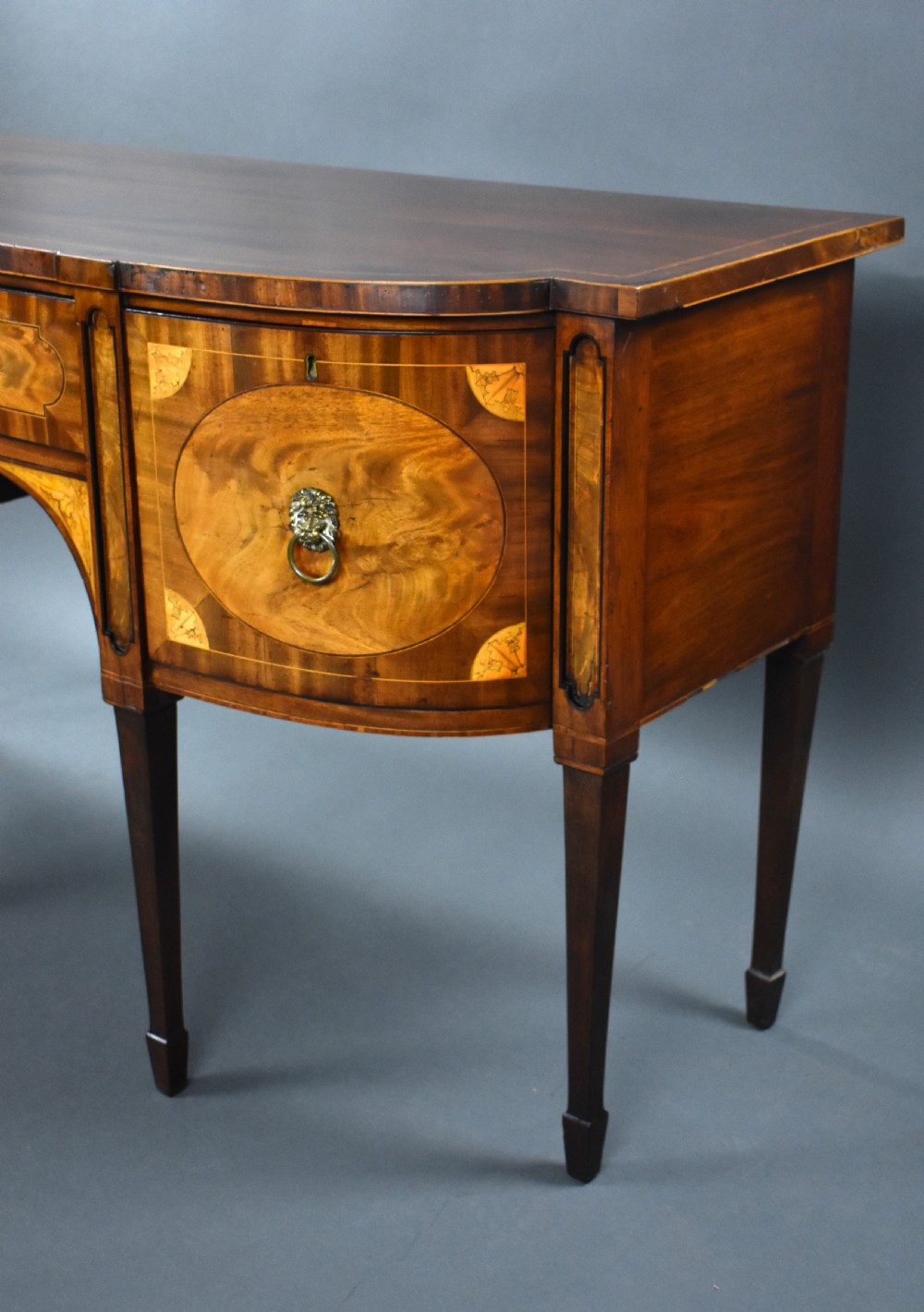 George III Mahogany and Satinwood Sideboard View VI
