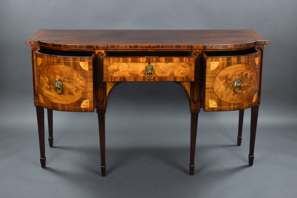 George III Mahogany and Satinwood Sideboard View IX