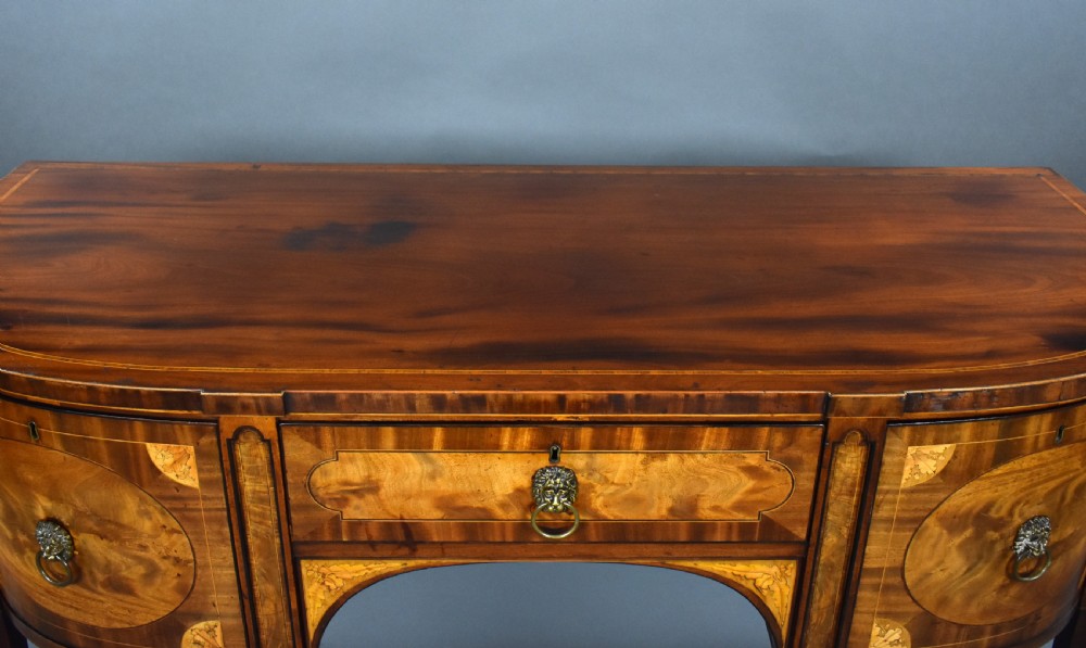 George III Mahogany and Satinwood Sideboard View XI