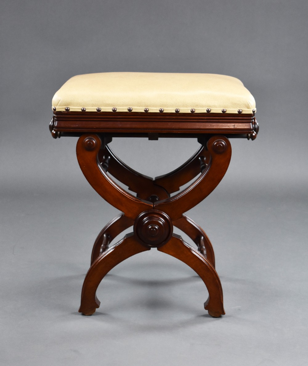 Victorian Mahogany Adjustable Piano Stool View II