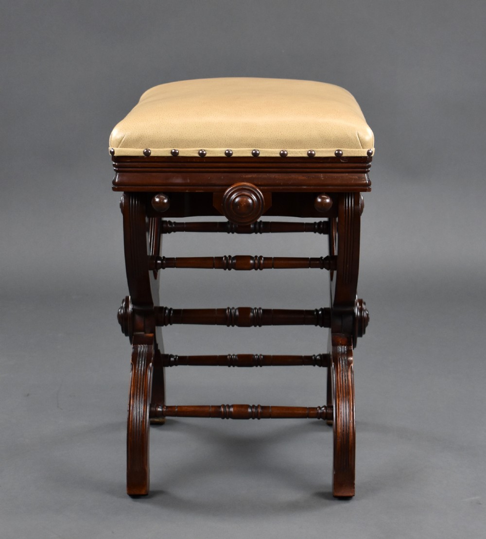 Victorian Mahogany Adjustable Piano Stool View V