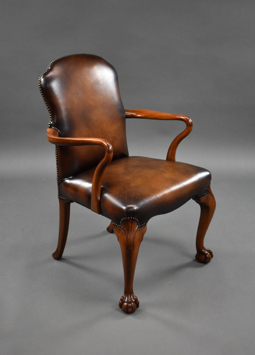 Pair of Georgian Style Open Armchairs View II