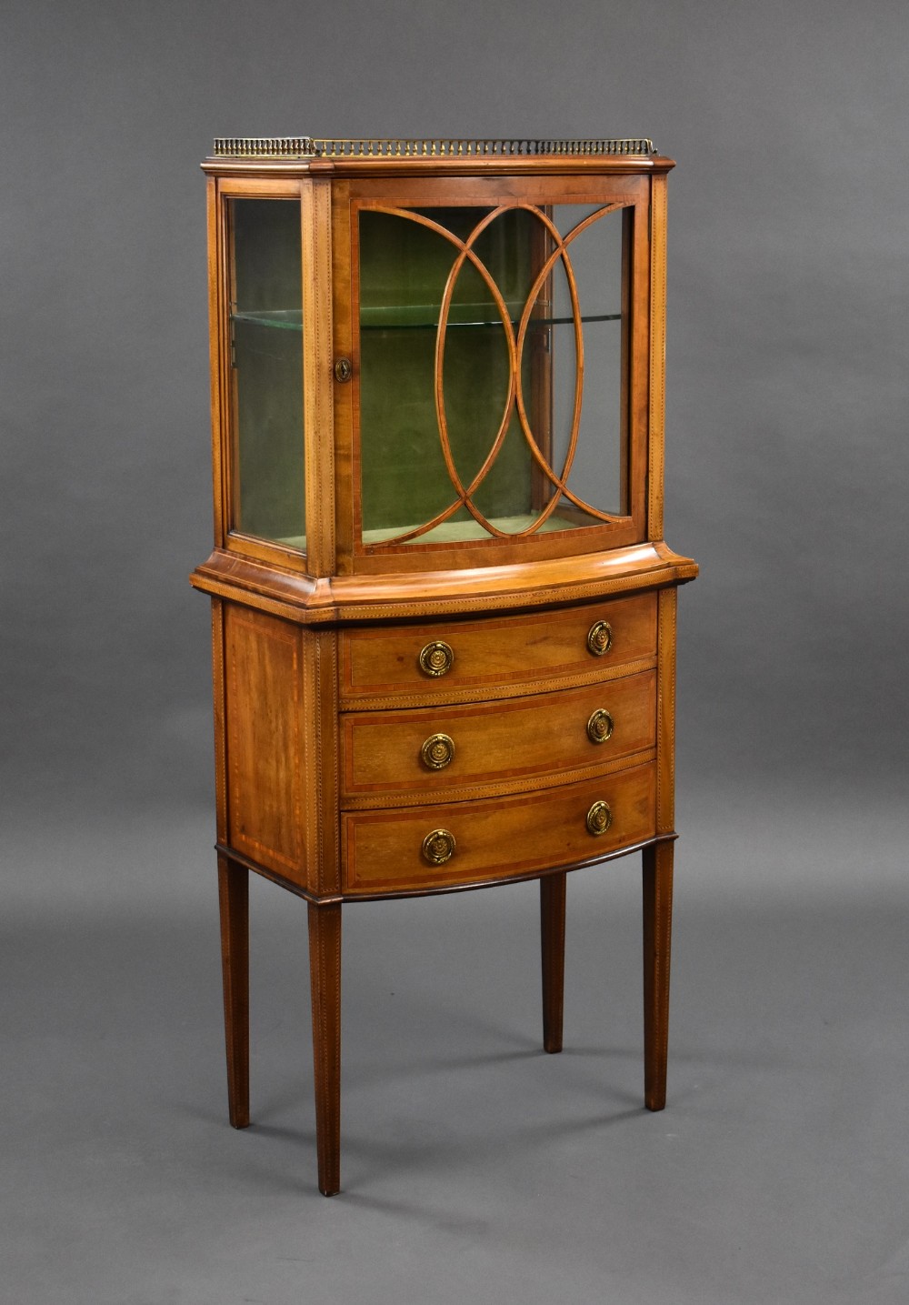 Edwardian Mahogany Bowfront Display Cabinet