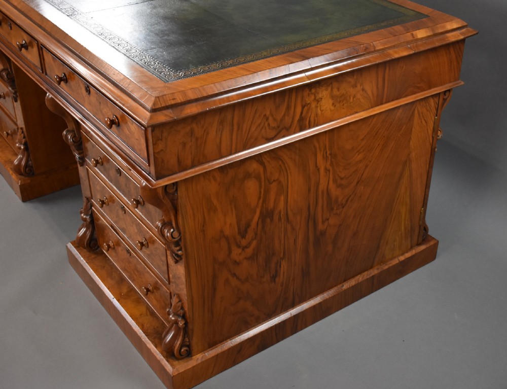 Victorian Burr Walnut Partners Desk View VI