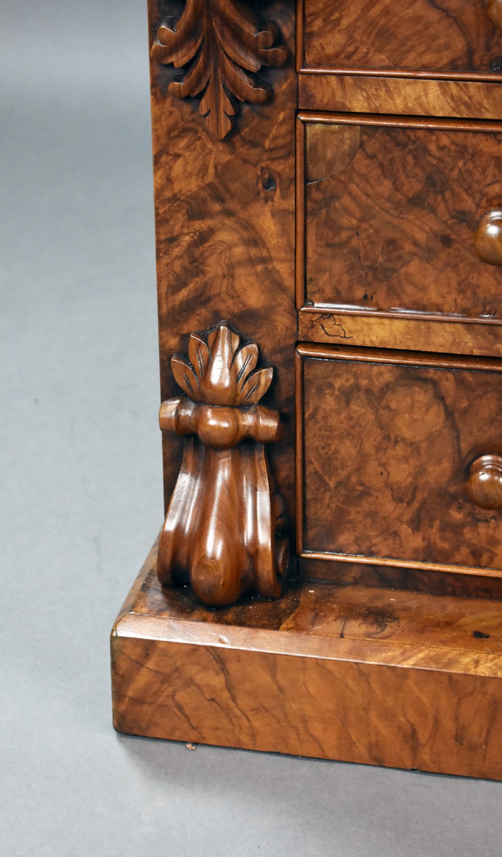 Victorian Burr Walnut Partners Desk View XIII