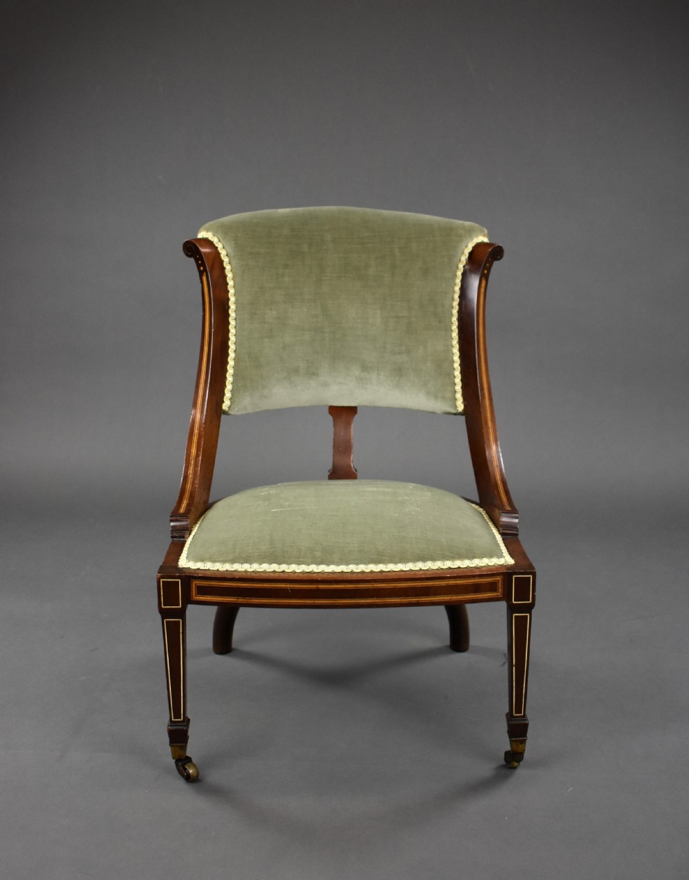 Edwardian Mahogany Inlaid Nursing Chair View II