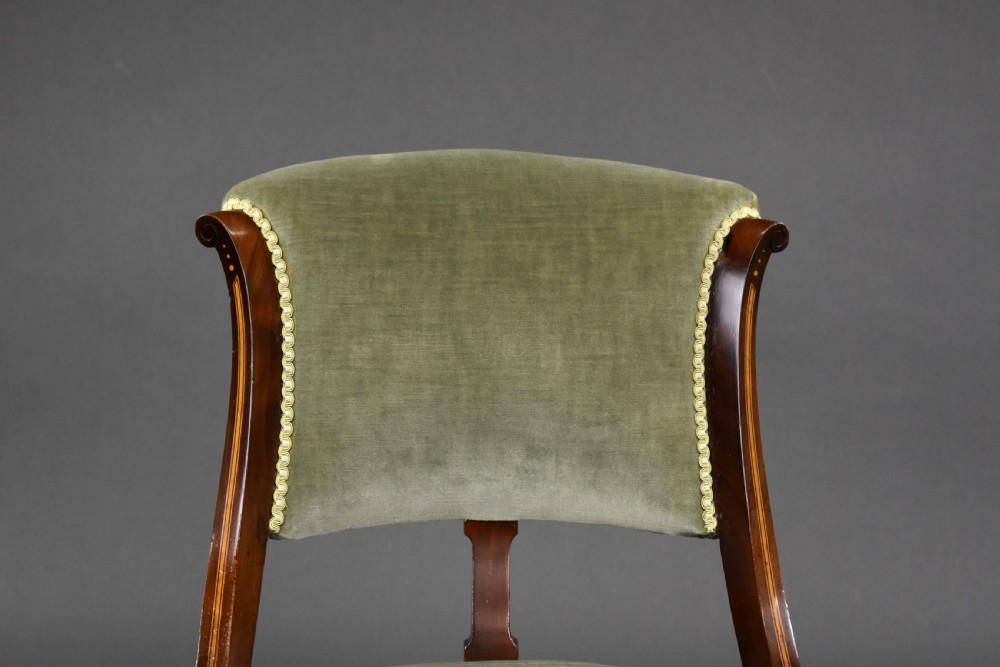 Edwardian Mahogany Inlaid Nursing Chair View III