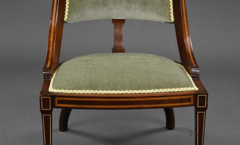 Edwardian Mahogany Inlaid Nursing Chair View IV