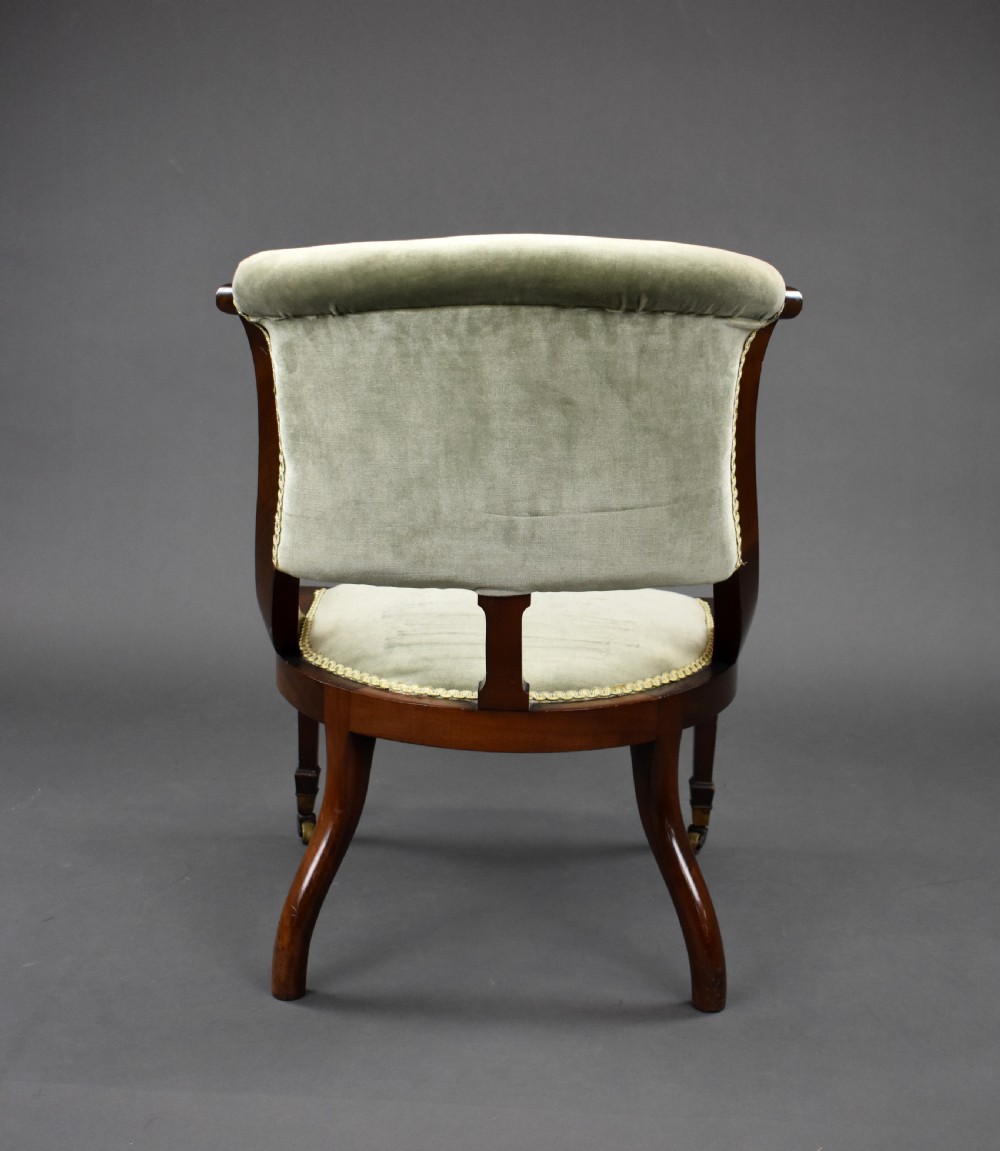 Edwardian Mahogany Inlaid Nursing Chair View VI