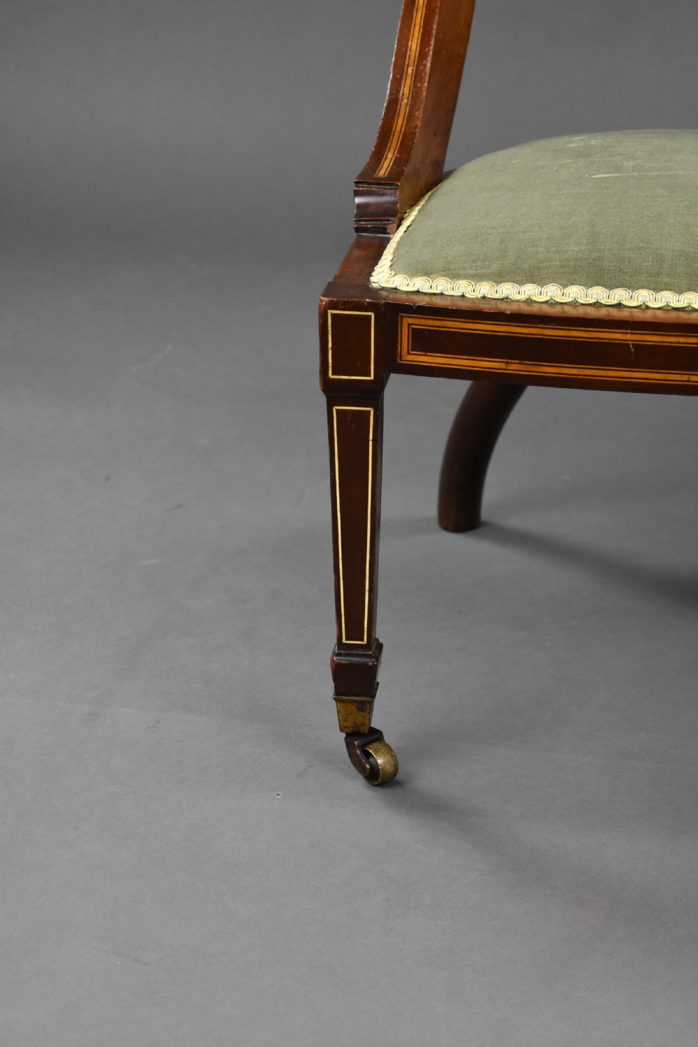 Edwardian Mahogany Inlaid Nursing Chair View VIII