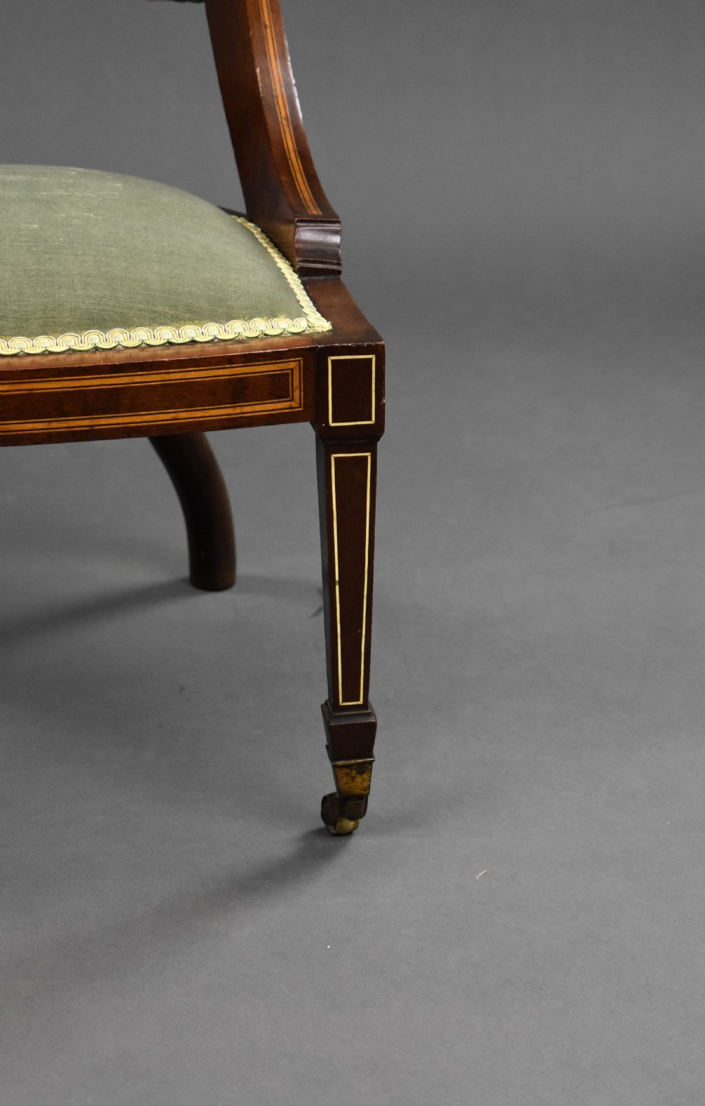 Edwardian Mahogany Inlaid Nursing Chair View IX