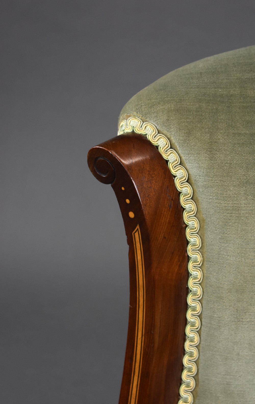 Edwardian Mahogany Inlaid Nursing Chair View X