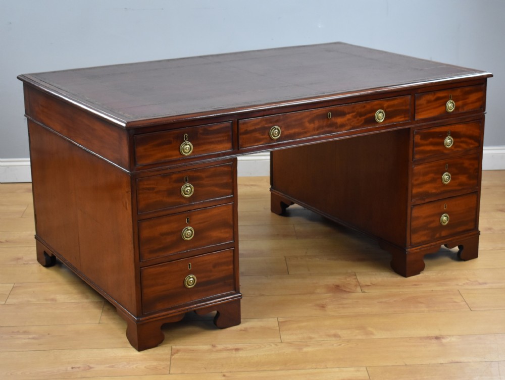 George III Mahogany Partners Desk