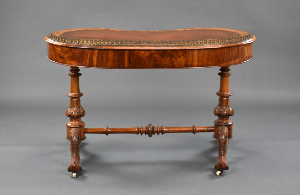 Victorian Burr Walnut Inlaid Writing Table View IV