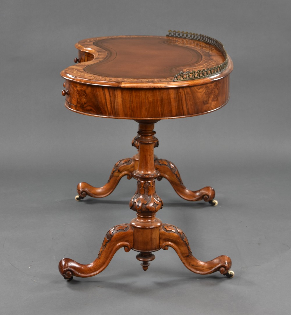 Victorian Burr Walnut Inlaid Writing Table View V