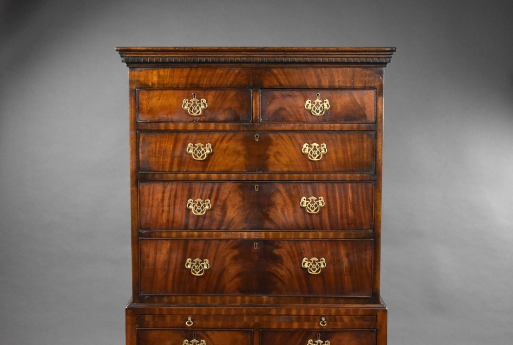 Antique Mahogany Chest on Stand View II