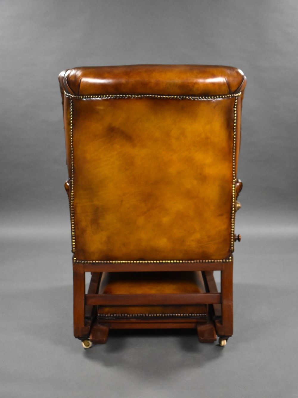 Victorian Leather Reclining Armchair by Foots Patent Chairs  View XV