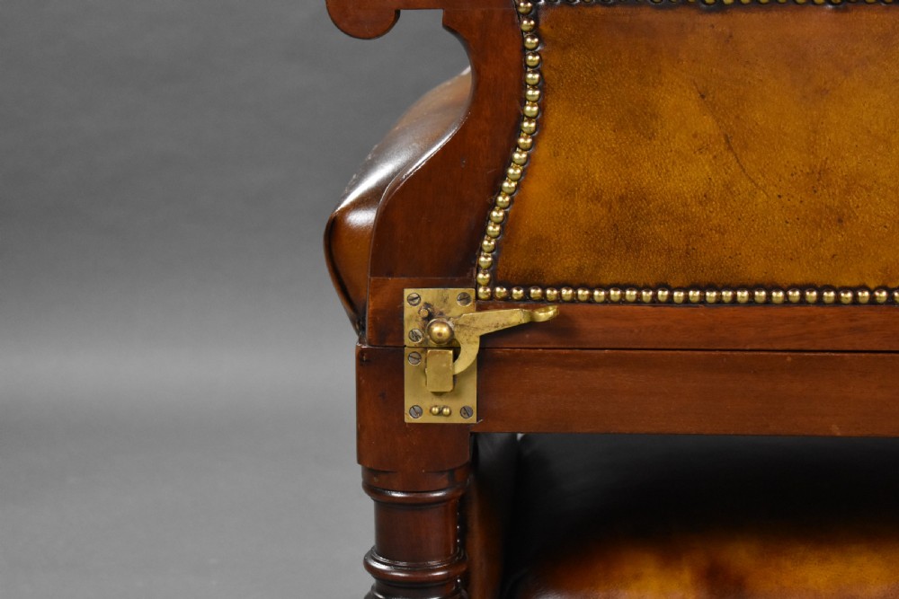 Victorian Leather Reclining Armchair by Foots Patent Chairs  View XVII