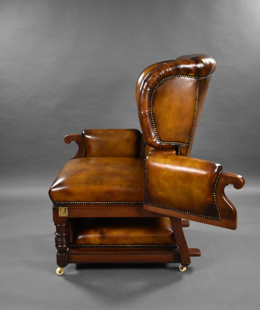 Victorian Leather Reclining Armchair by Foots Patent Chairs  View XVIII