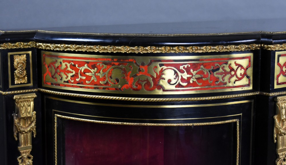 Victorian Ebonised Boulle Credenza View IX