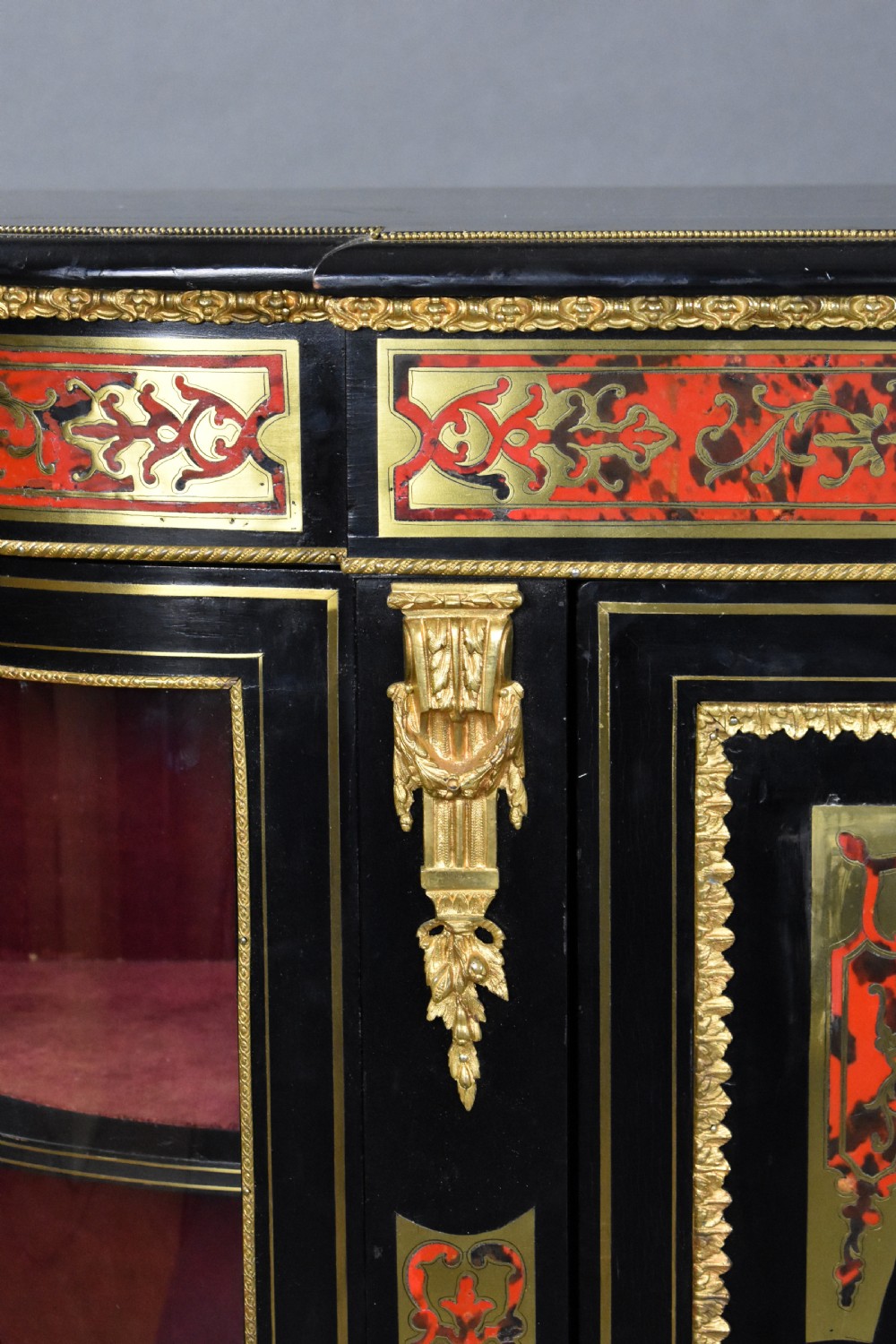Victorian Ebonised Boulle Credenza View X