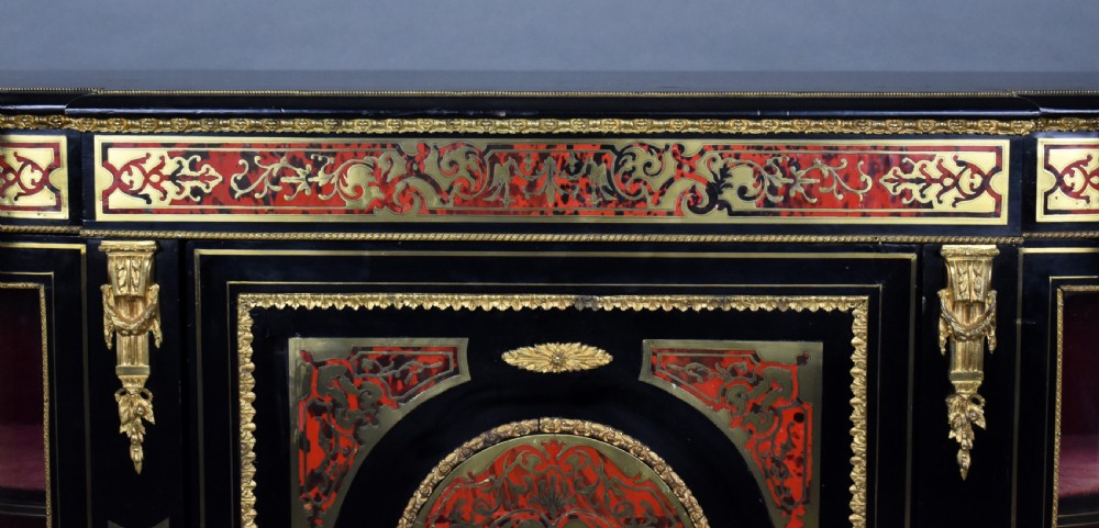 Victorian Ebonised Boulle Credenza View XI