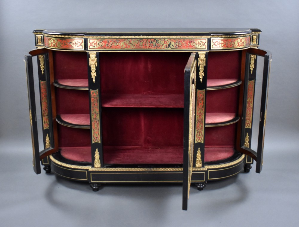 Victorian Ebonised Boulle Credenza View XV