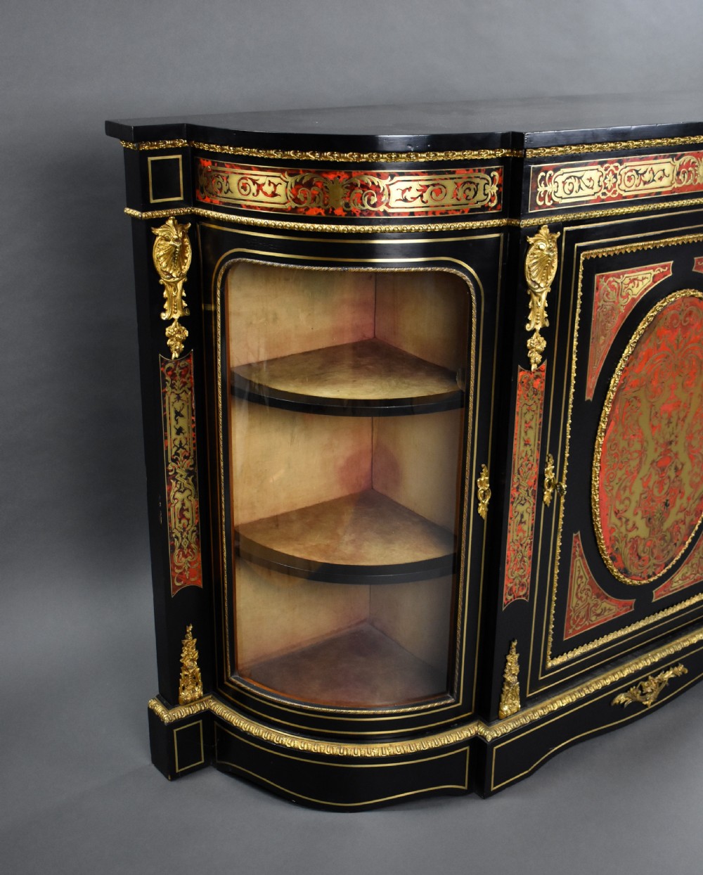Victorian Ebonised Boulle Credenza View II