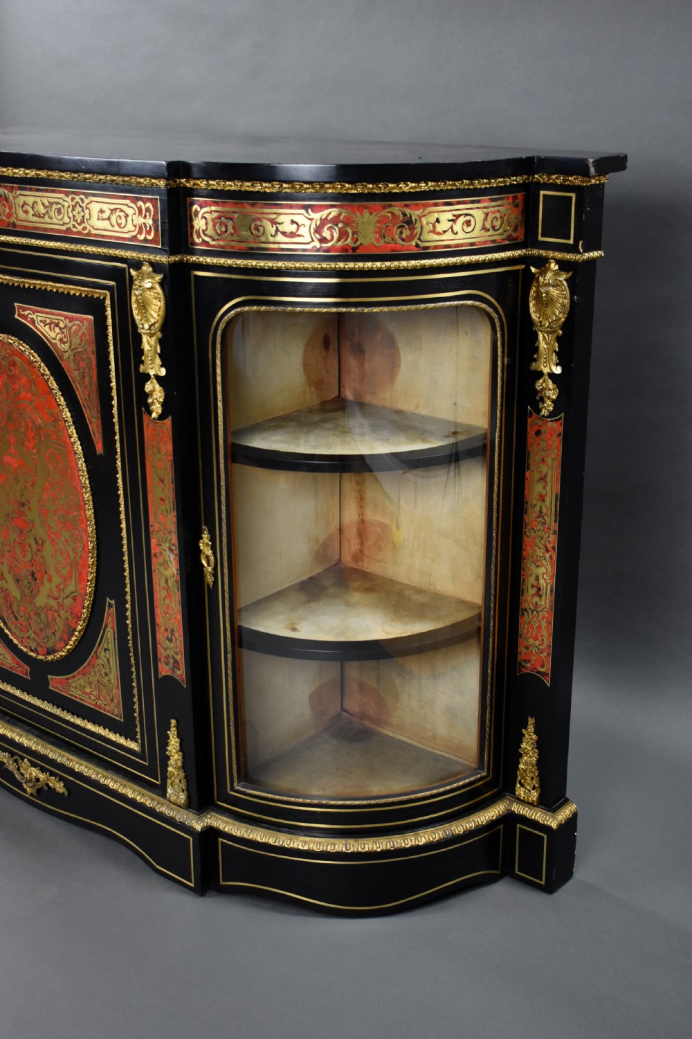 Victorian Ebonised Boulle Credenza View IV
