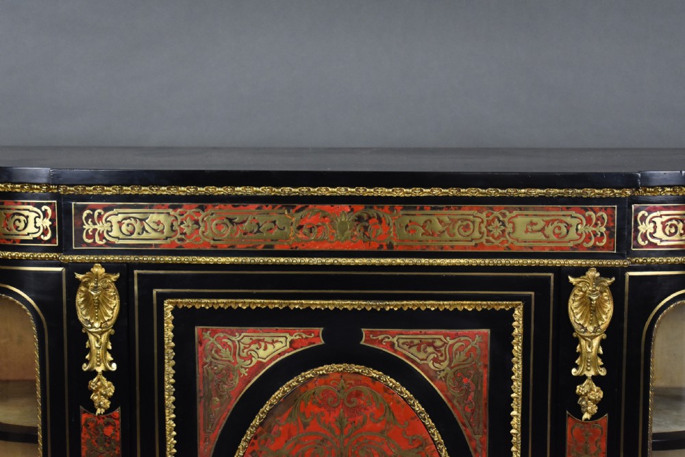 Victorian Ebonised Boulle Credenza View X