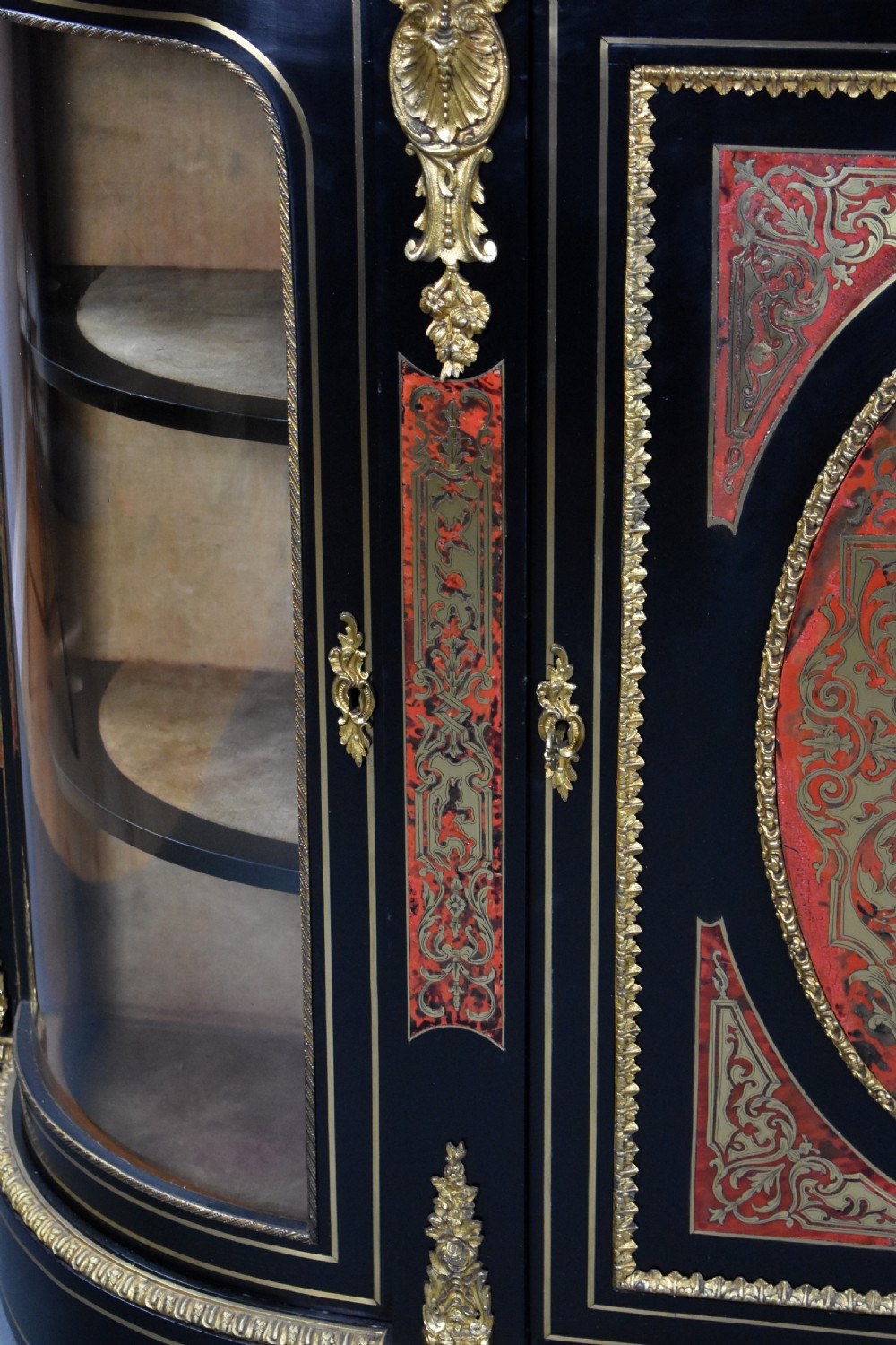 Victorian Ebonised Boulle Credenza View XI