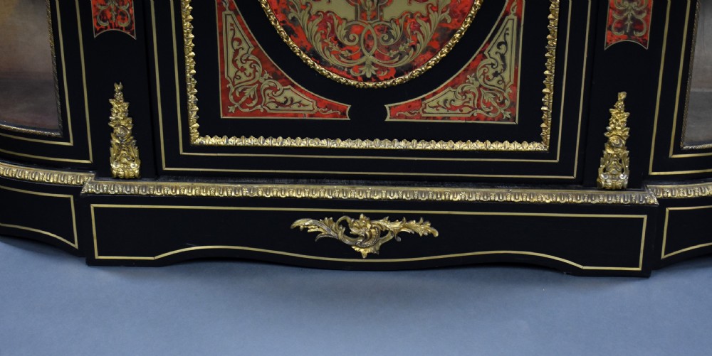 Victorian Ebonised Boulle Credenza View XII