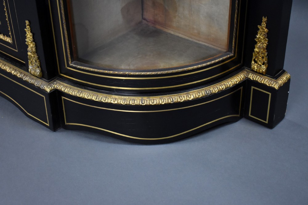 Victorian Ebonised Boulle Credenza View XVII