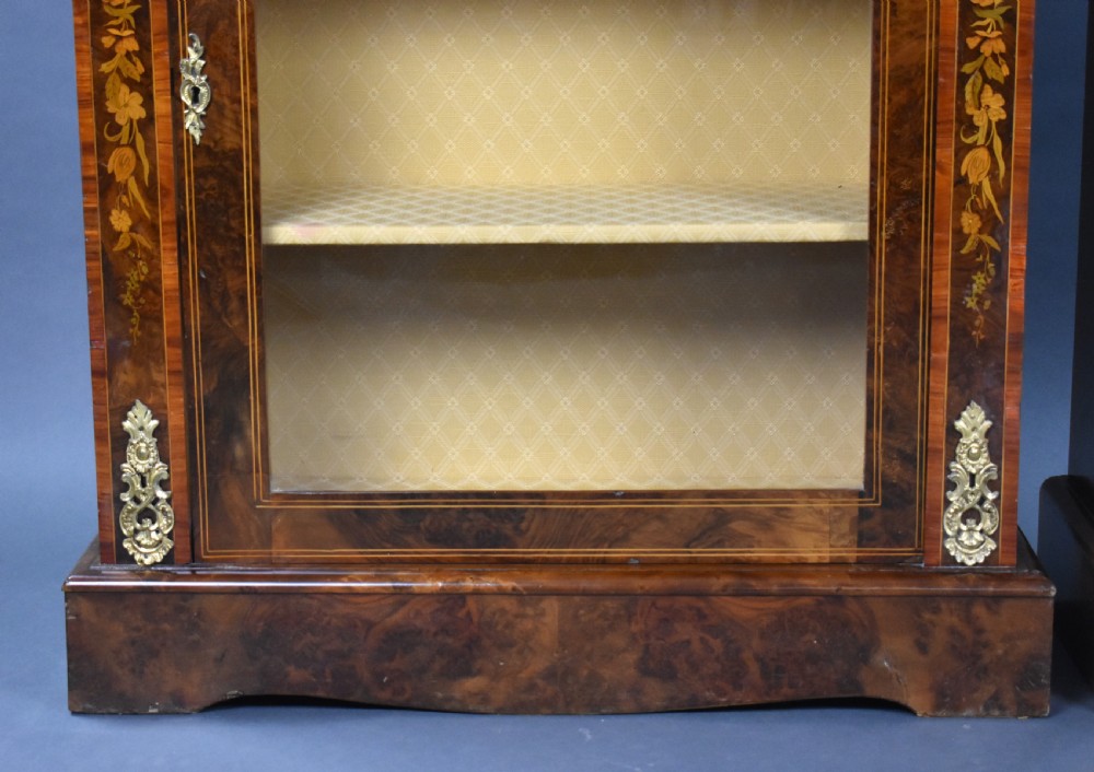 Pair of Victorian Burr Walnut Marquetry Pier Cabinets View IV