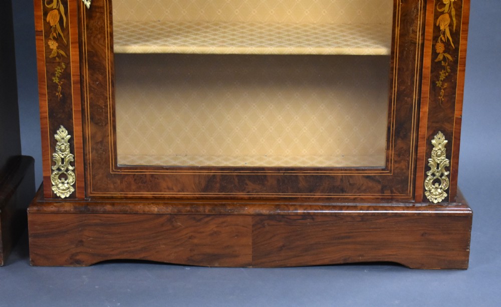Pair of Victorian Burr Walnut Marquetry Pier Cabinets View VIII