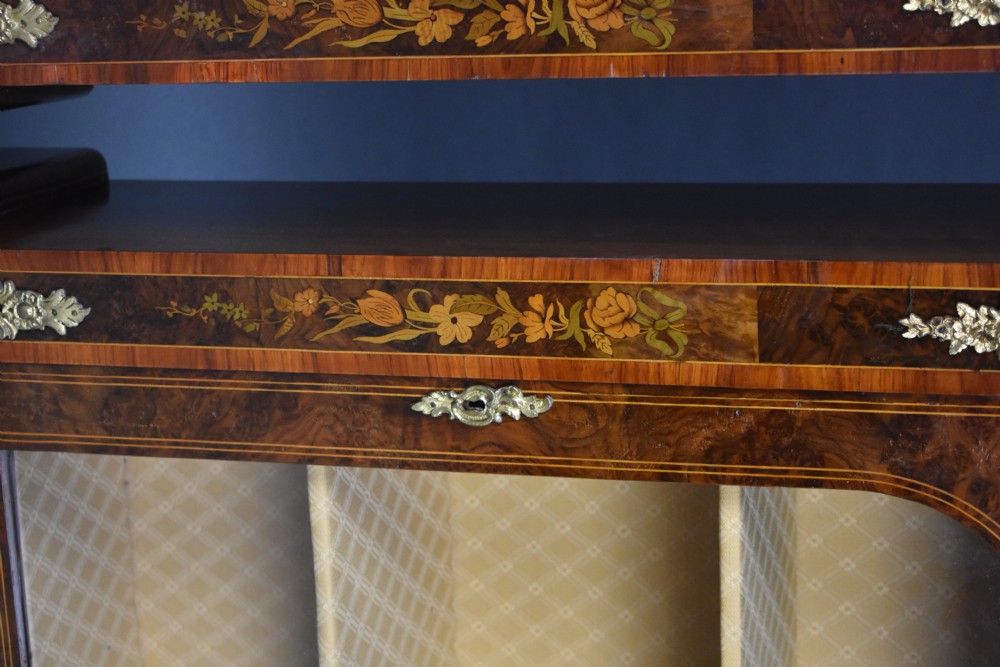 Pair of Victorian Burr Walnut Marquetry Pier Cabinets View XI