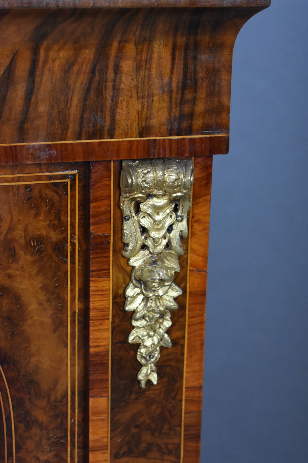Pair of Victorian Burr Walnut Marquetry Pier Cabinets View XII