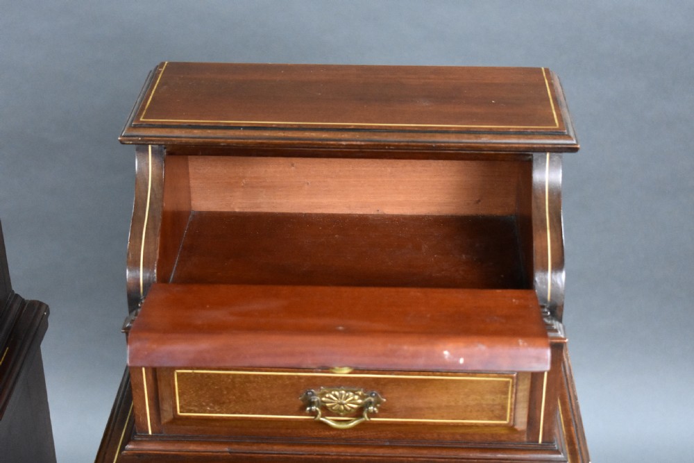 Pair Victorian Inlaid Mahogany Bedsides View X