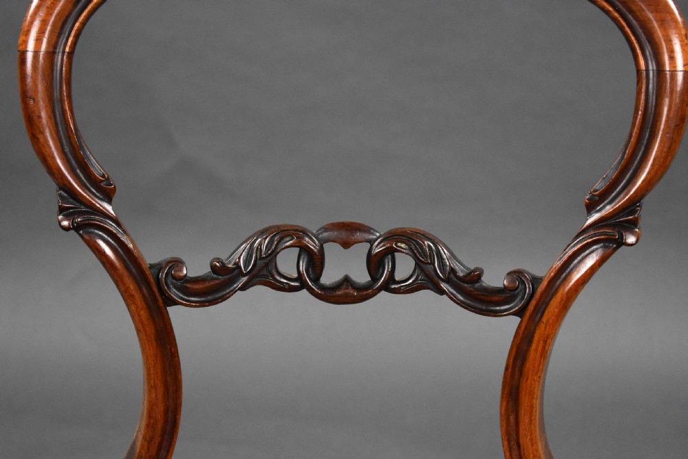 Set Six Victorian Rosewood Dining Chairs View V