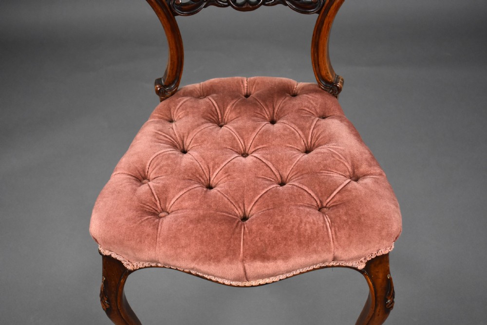 Set Six Victorian Rosewood Dining Chairs View IX