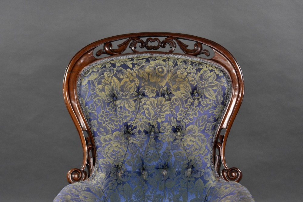 Victorian Carved Walnut Open Armchair View III