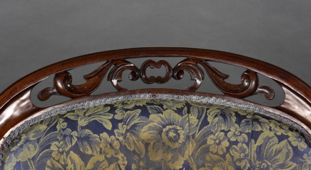 Victorian Carved Walnut Open Armchair View VII
