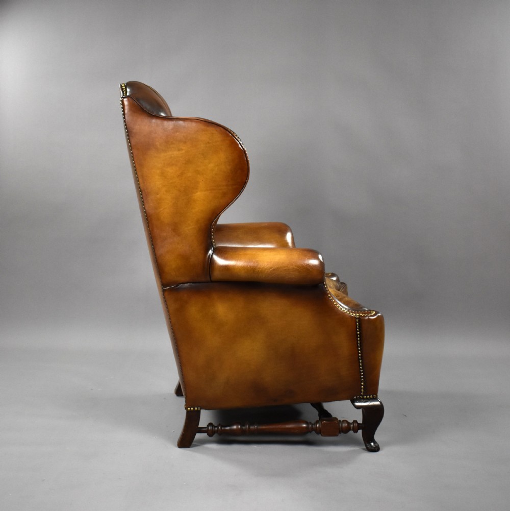 Victorian Leather Wing Back Armchair View III
