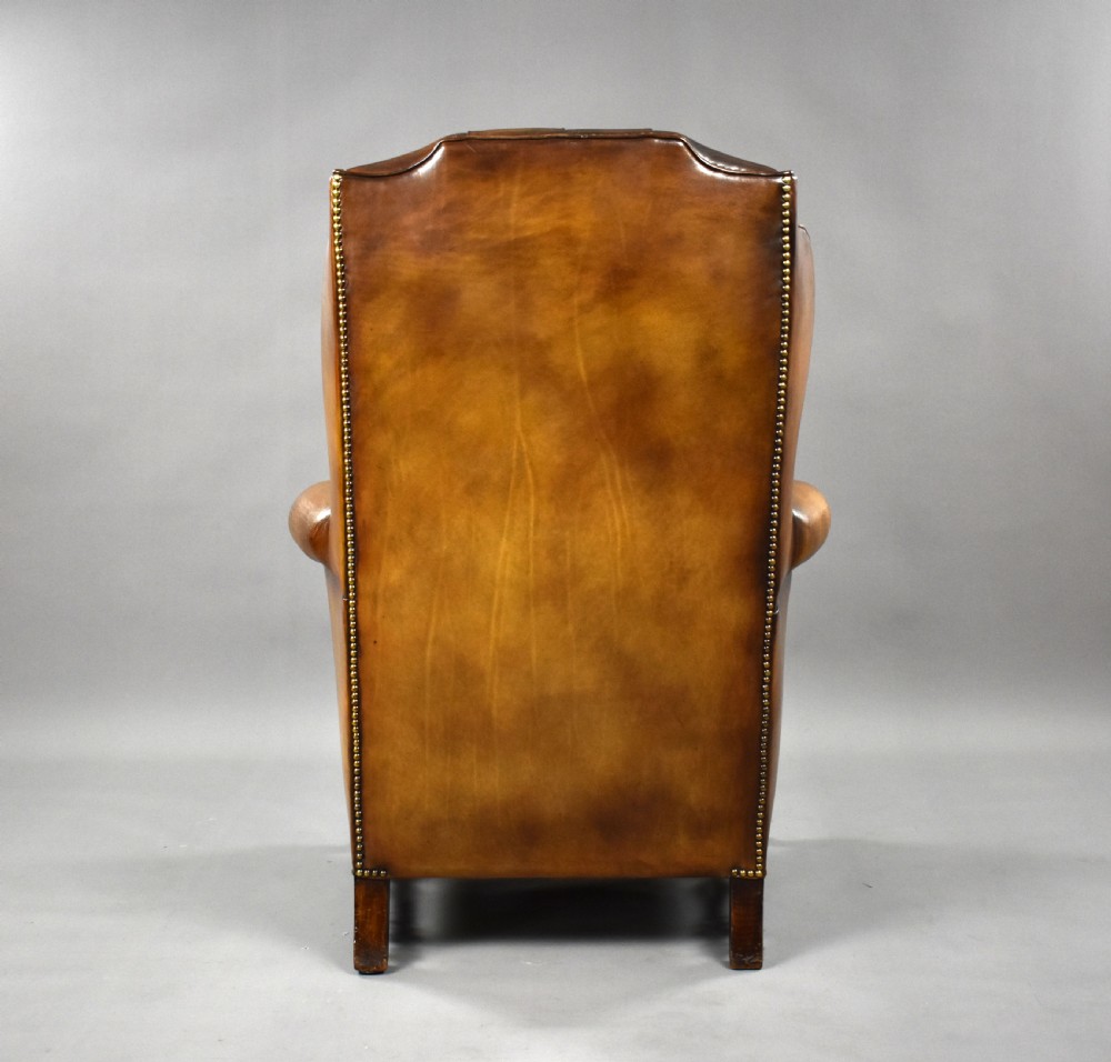 Victorian Leather Wing Back Armchair View IV