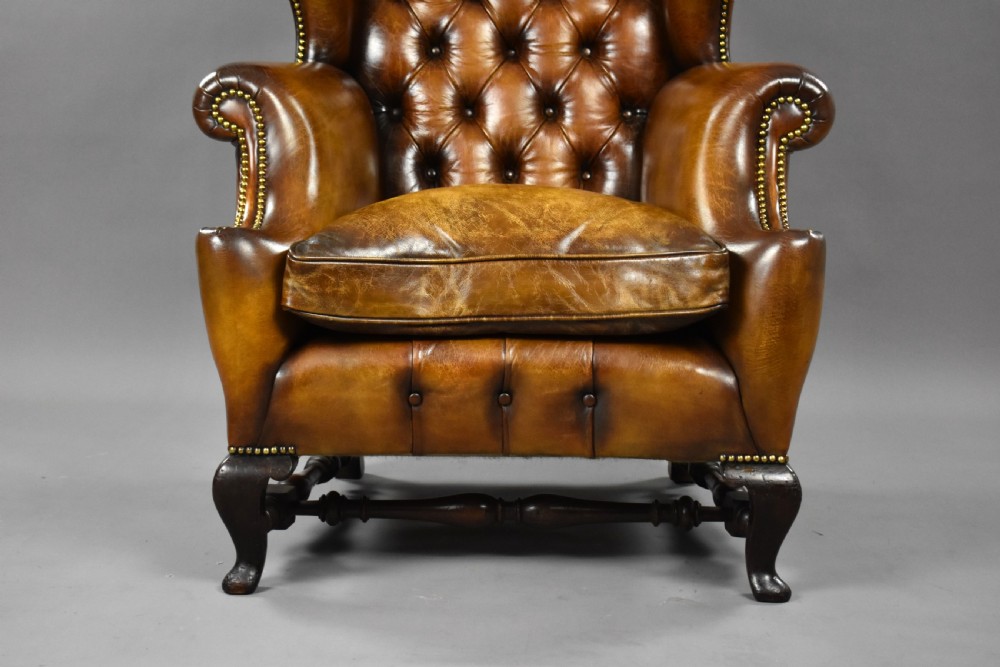 Victorian Leather Wing Back Armchair View VII