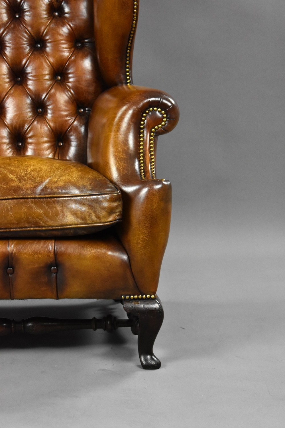 Victorian Leather Wing Back Armchair View IX