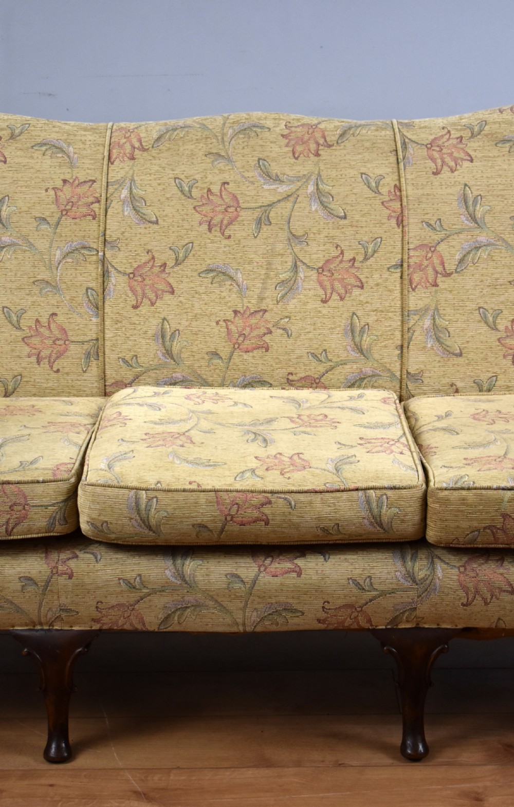 Antique Queen Anne Style Wing Back Sofa View VII