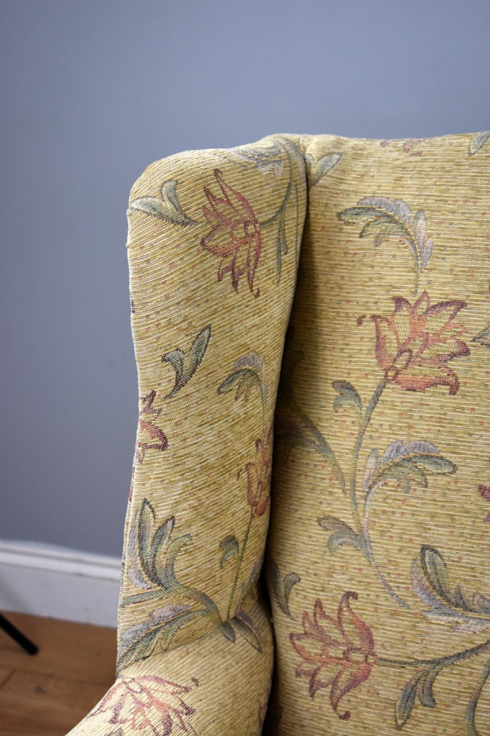 Antique Queen Anne Style Wing Back Sofa View XII