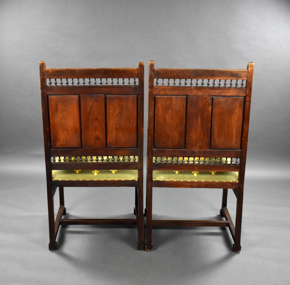 Set of 4 Carved Oak Chairs View V