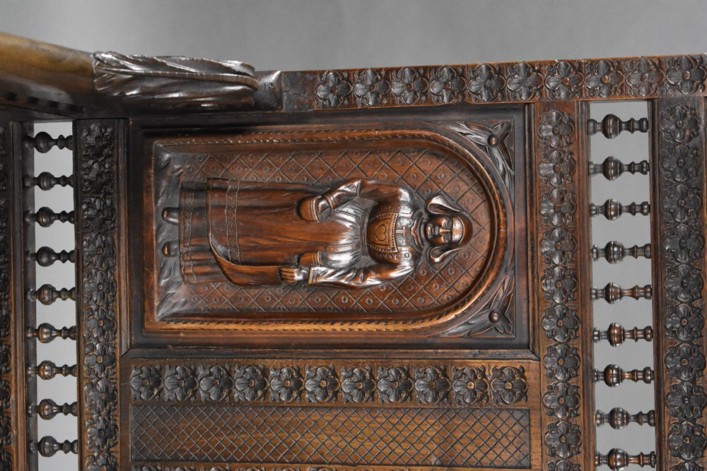 Set of 4 Carved Oak Chairs View VIII